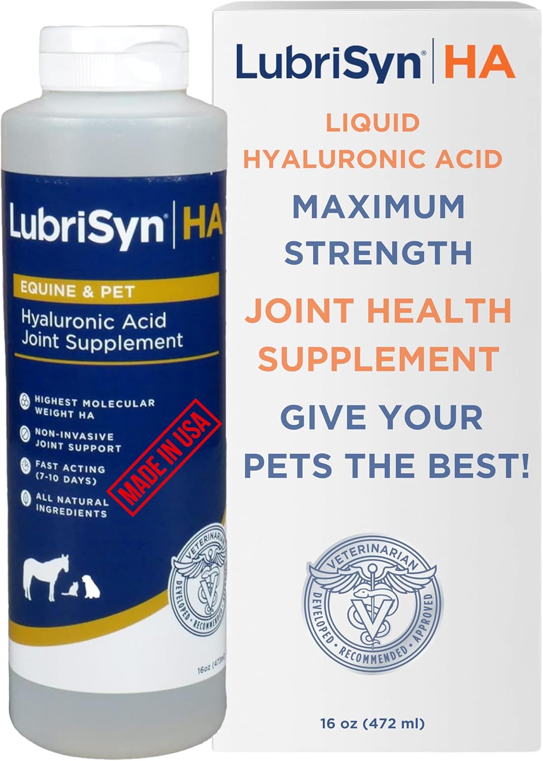 LubriSynHA Hyaluronic Acid Joint Support for Dogs, Cats, Horses