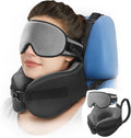 YFONG Travel Pillow for Long Flights with 3D Eye Mask Combo