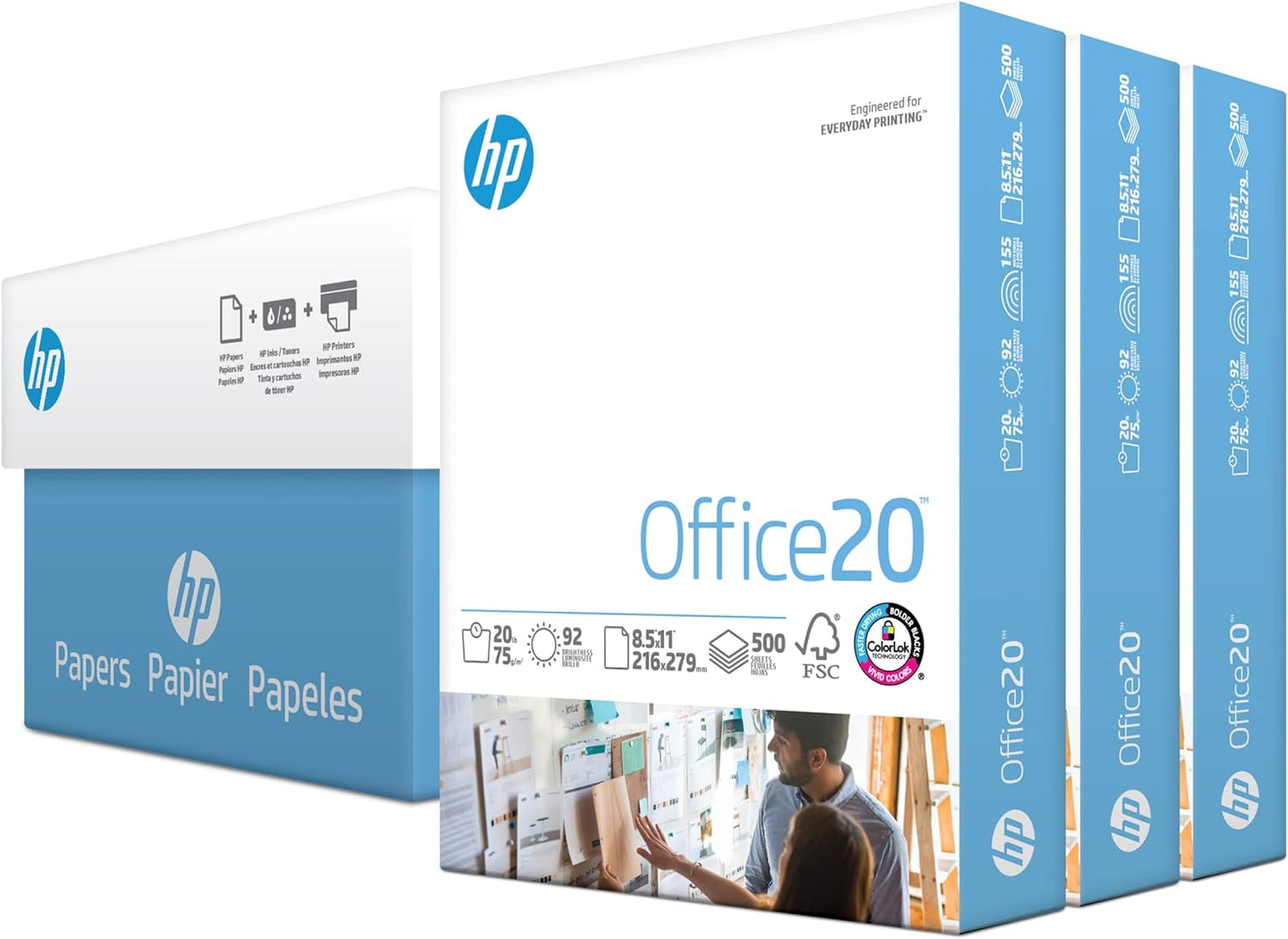 HP Printer Paper | 20 lb | 3 Ream Case - 1500 Sheets