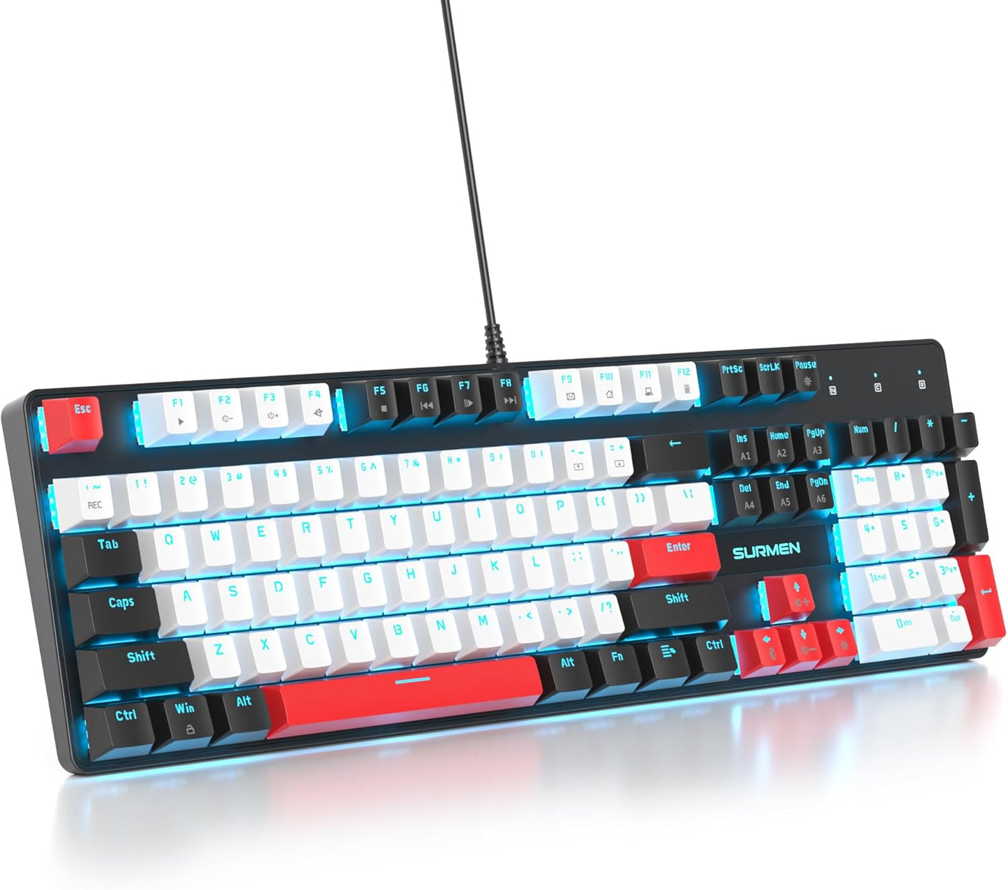 NKRO RGB Backlit Red Switch Gaming Keyboard
