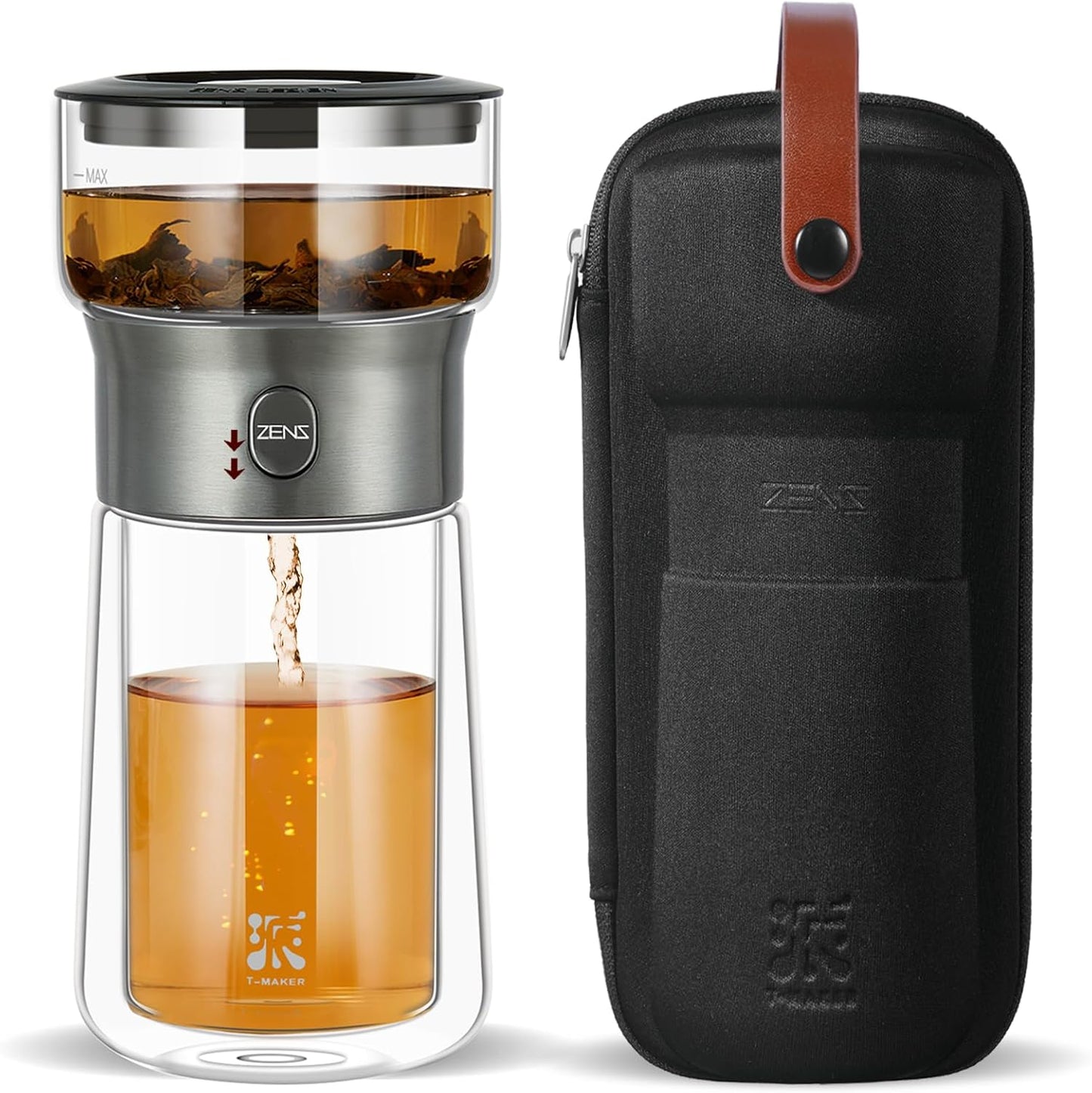 ZENS Modern Glass Tea Infuser Teapot for Effortless Brewing