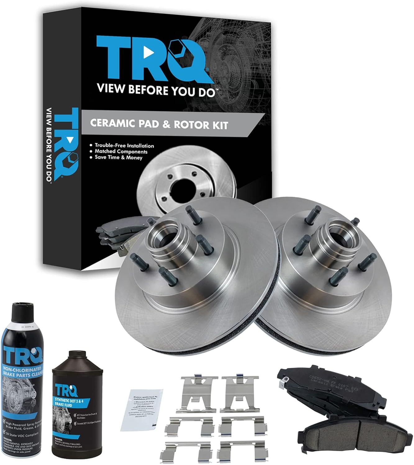 TRQ Front Brake Pad & Rotor Kit for Ford Explorer & Ranger