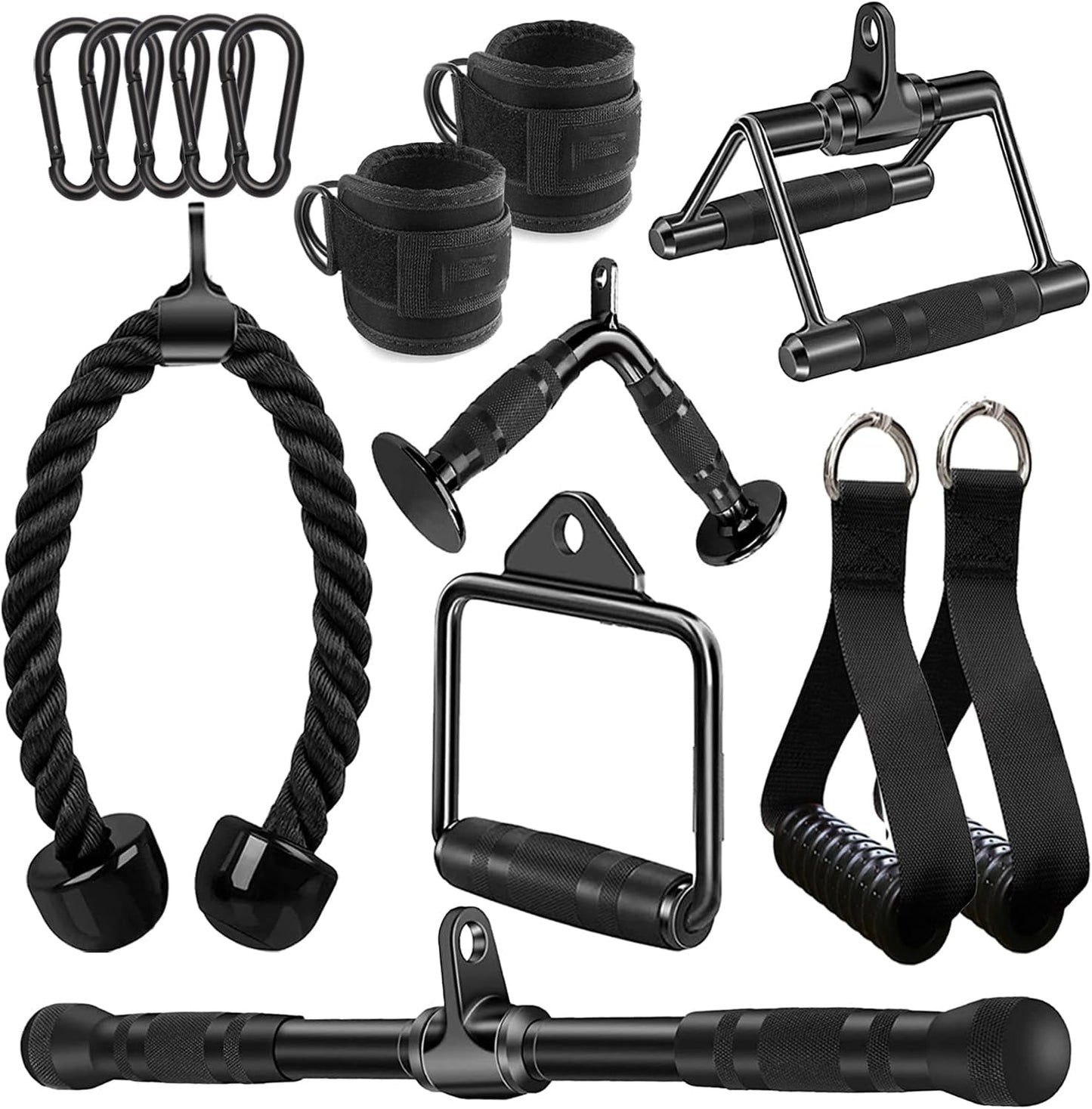 Solid Cable Machine Attachment Set for Home Gym Workouts