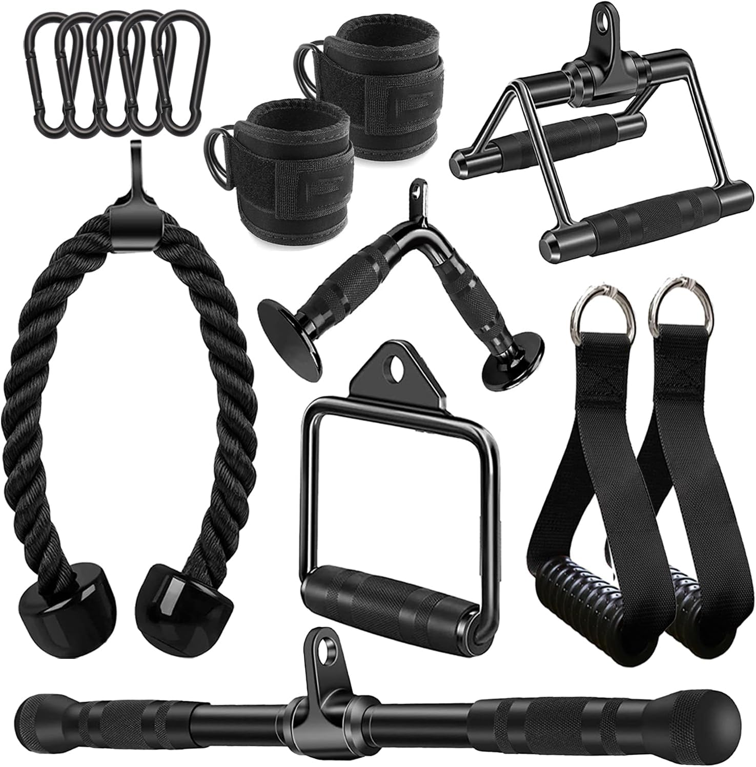 Solid Cable Machine Attachment Set for Home Gym Workouts