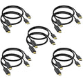 4K DisplayPort to HDMI Cable 10-Pack, 6 ft Braided - Reliable 4K