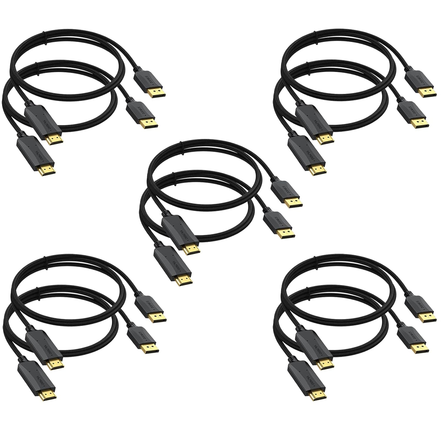 4K DisplayPort to HDMI Cable 10-Pack for High-Quality Video