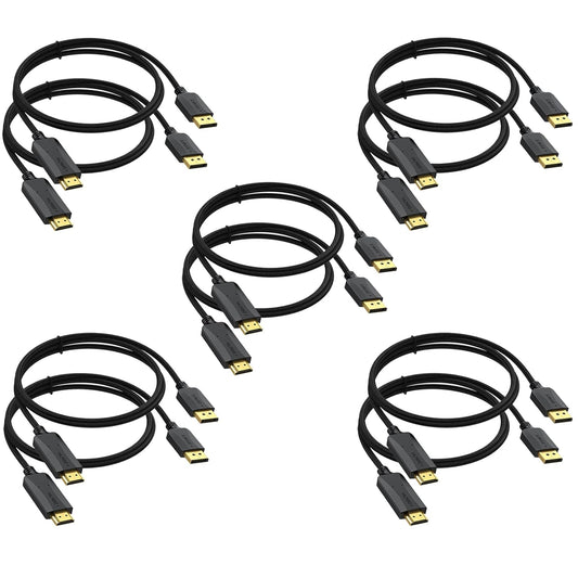 4K DisplayPort to HDMI Cable 10-Pack for High-Quality Video