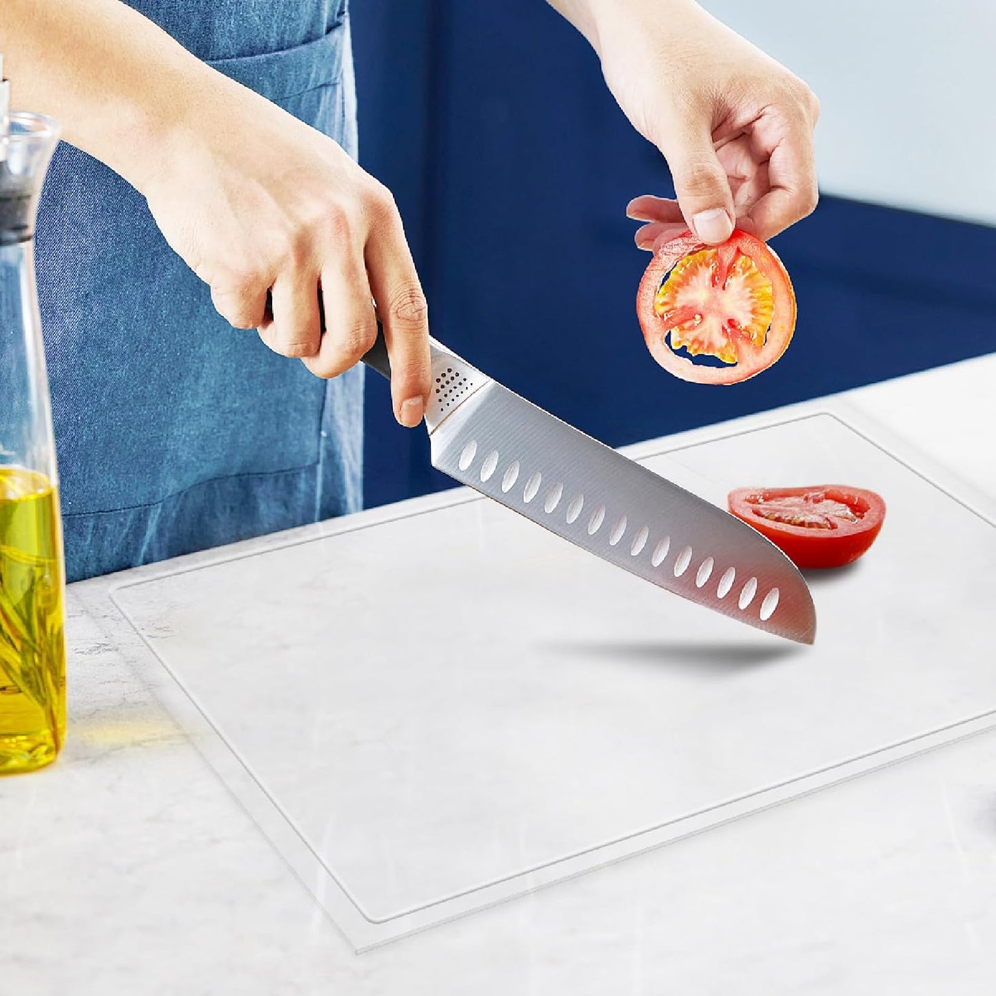 Acrylic Cutting Board with Juice Groove for Kitchen Decor