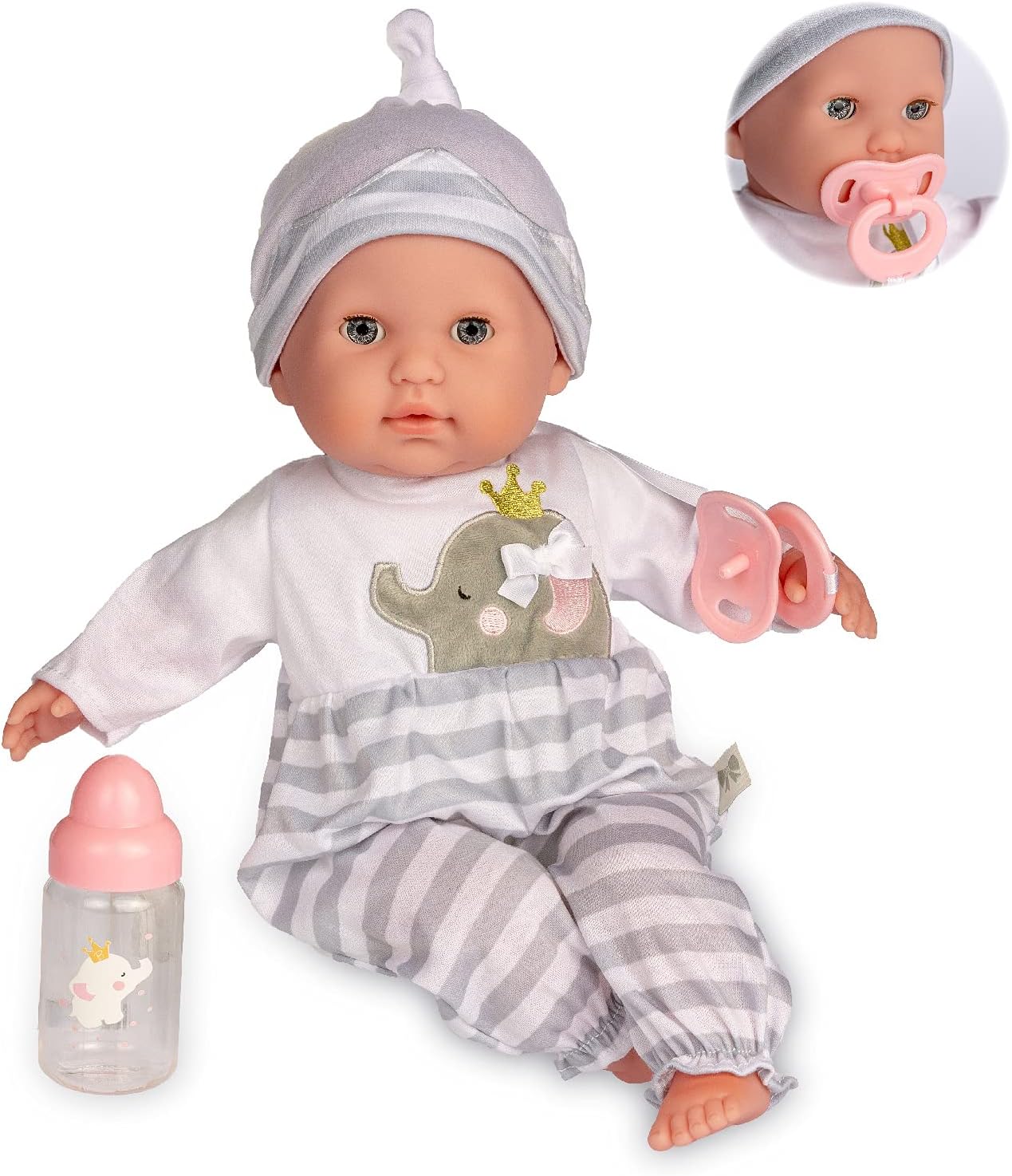 Realistic Soft Body Baby Doll | Open/Close Eyes | Bottle & Pacifier | Ages 2+
