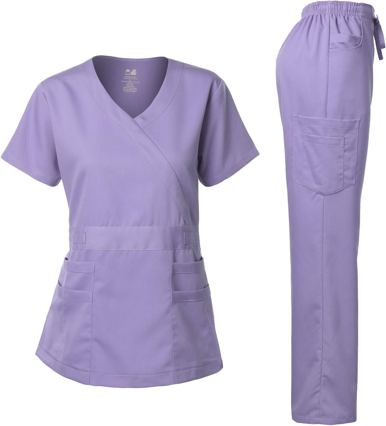 Ultra-Soft Stretch Scrub Set for Women - Y-Neck Top & Pants