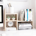 Desktop Organizer Adjustable Wood Display Shelf - Modular 5-Unit Desk