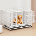 48 in Heavy Duty Indestructible Dog Crate - Double Door High Anxiety