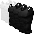Odoland Mens 5 Pack Body Shaper Slimming Tummy Vest - Thermal