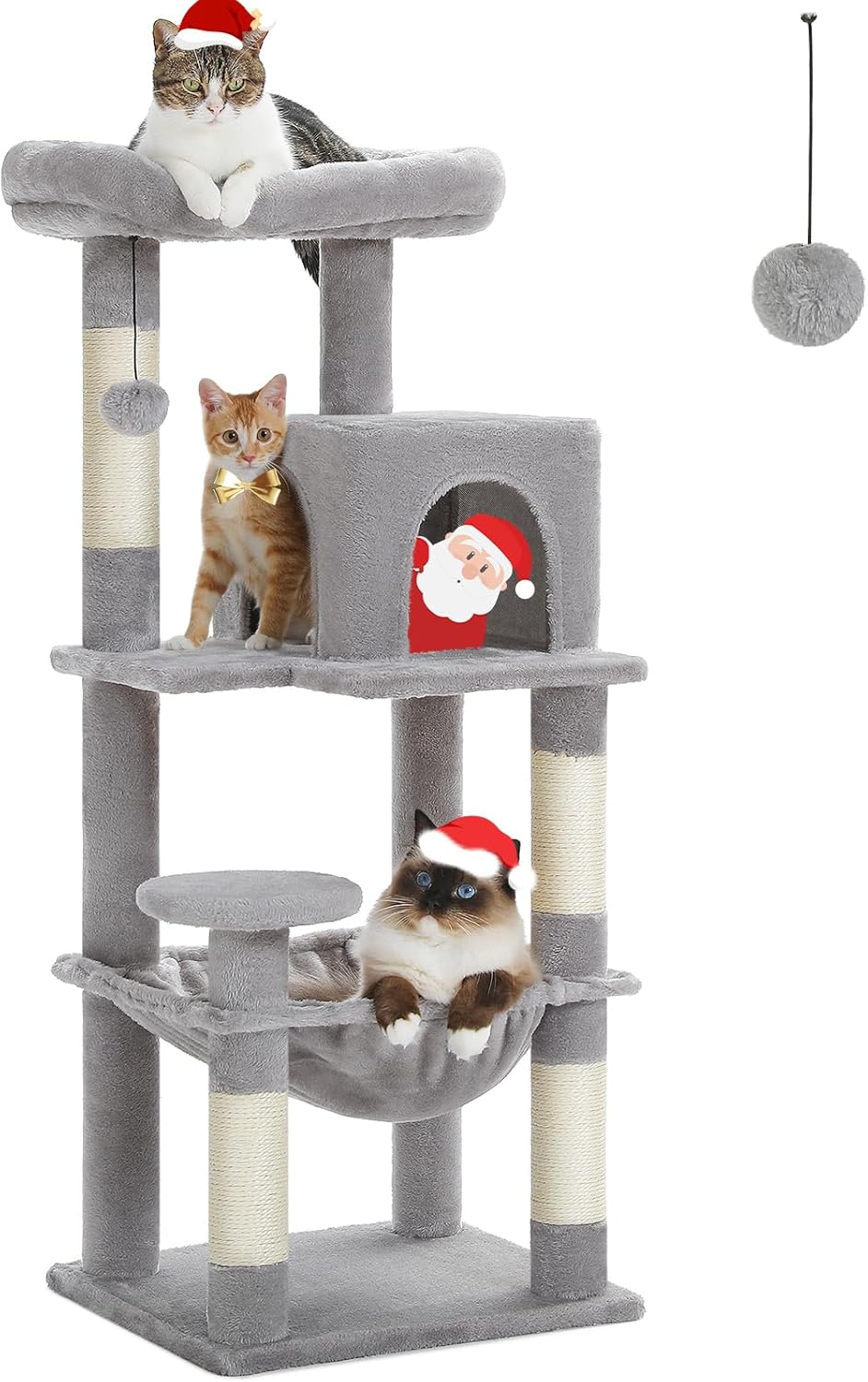 PETEPELA 45.7 Cat Tree for Indoor Cats with Large Hammock