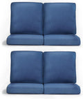 Patio Chair Cushions 4 Packs Blue - High Back Thick Water-Resistant