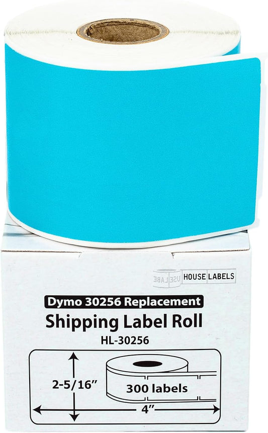 Premium Blue Shipping Labels, Strong Adhesive, 6 Rolls/1800 Labels