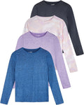 Women's UPF 50+ Quick Dry Long Sleeve Sun Shirt 4-Pack - Lightweight