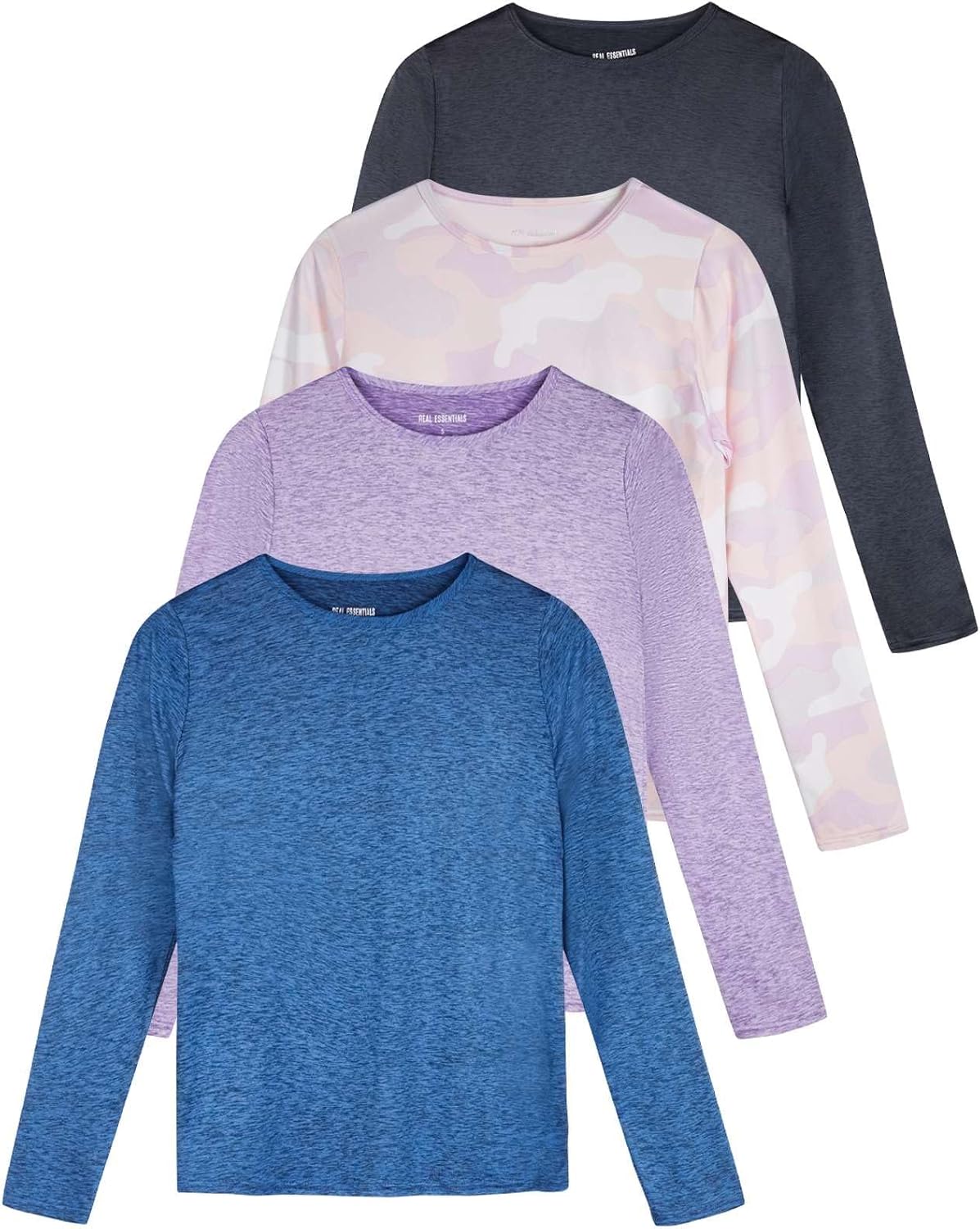 Real Essentials Women's UPF 50+ Quick Dry Long Sleeve Sun Shirts