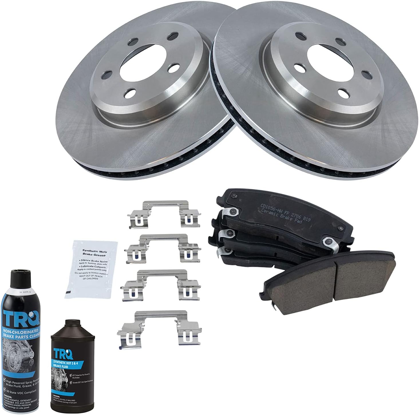TRQ Front Brake Pad & Rotor Kit for Chrysler 300 & Dodge
