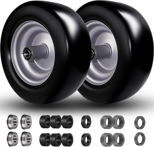 Flat Free 11x6.00-5 Tires for Zero-Turn Mowers - 2 Pcs