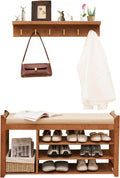 Hall Tree with Bench and Shoe Storage - Organized Entryway Solution