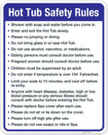 Hot Tub Safety Rules Sign 24x30 in - Rust Free Aluminum