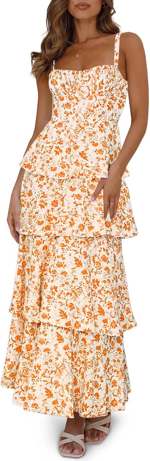 Fisoew Womens Floral Maxi Dresses for Summer Fun and Style