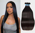10A Straight Bundles with Closure Human Hair 3 Bundles with 4x4