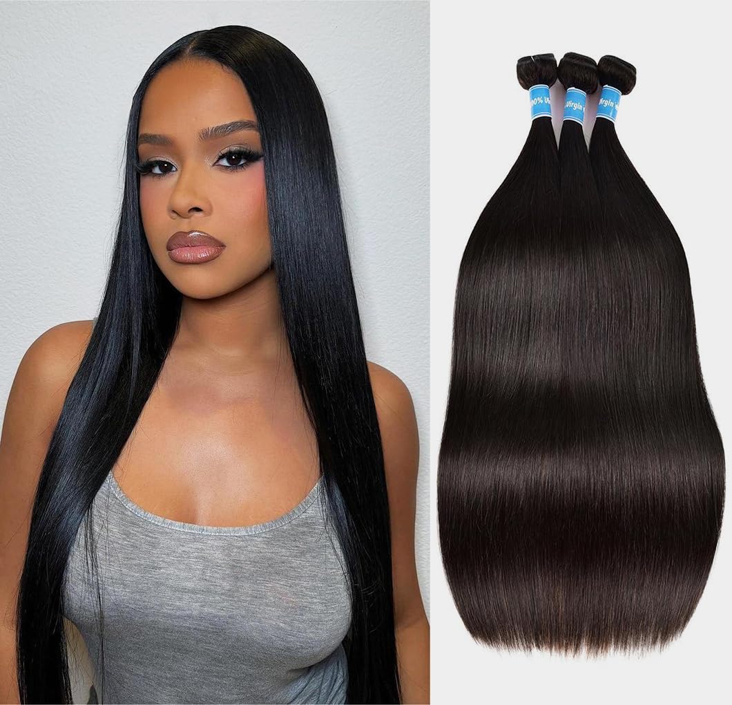10A Straight Bundles with Closure for Stunning Hair Styles