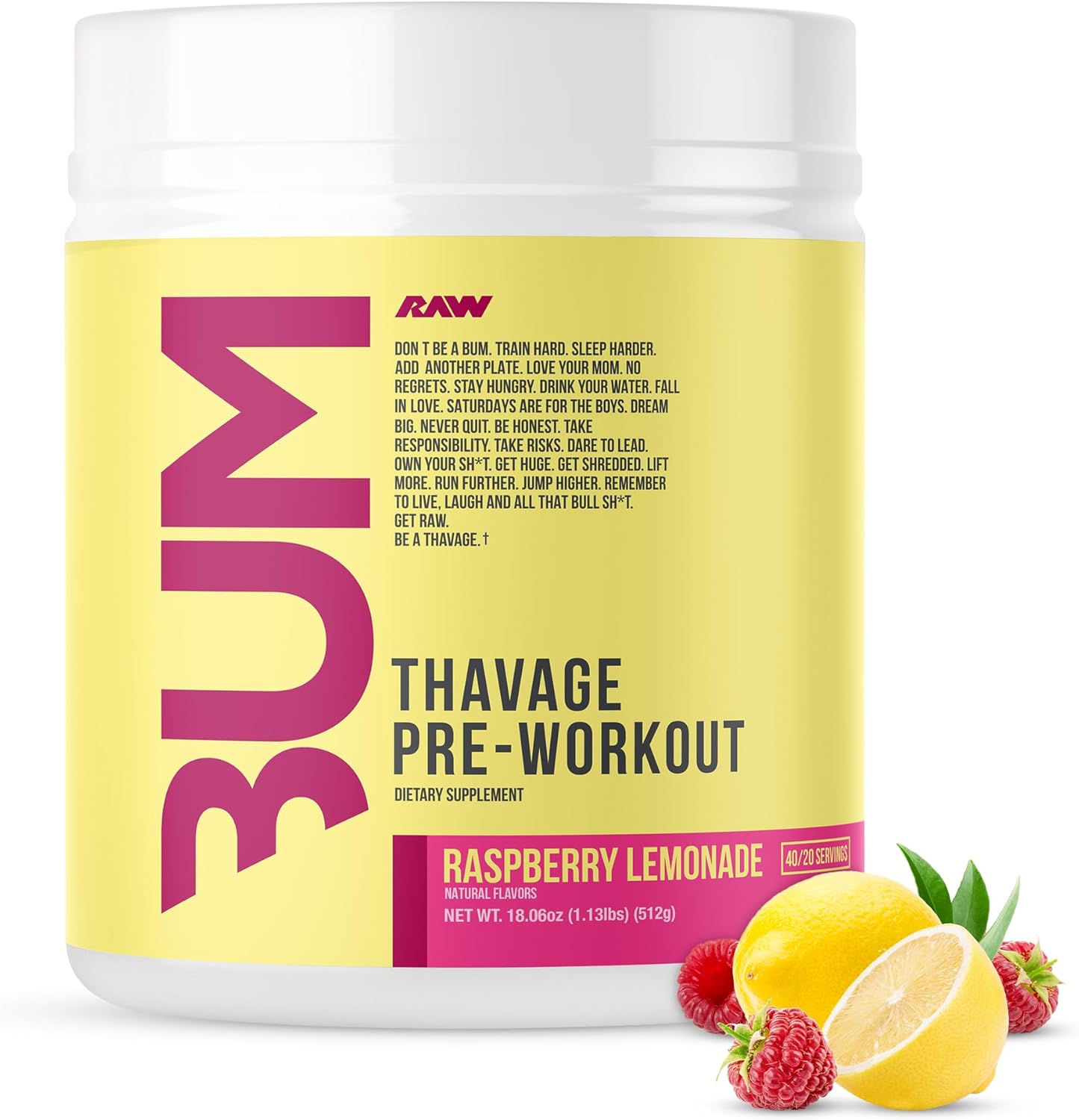 RAW Thavage Pre Workout Powder for Energy and Focus Boost