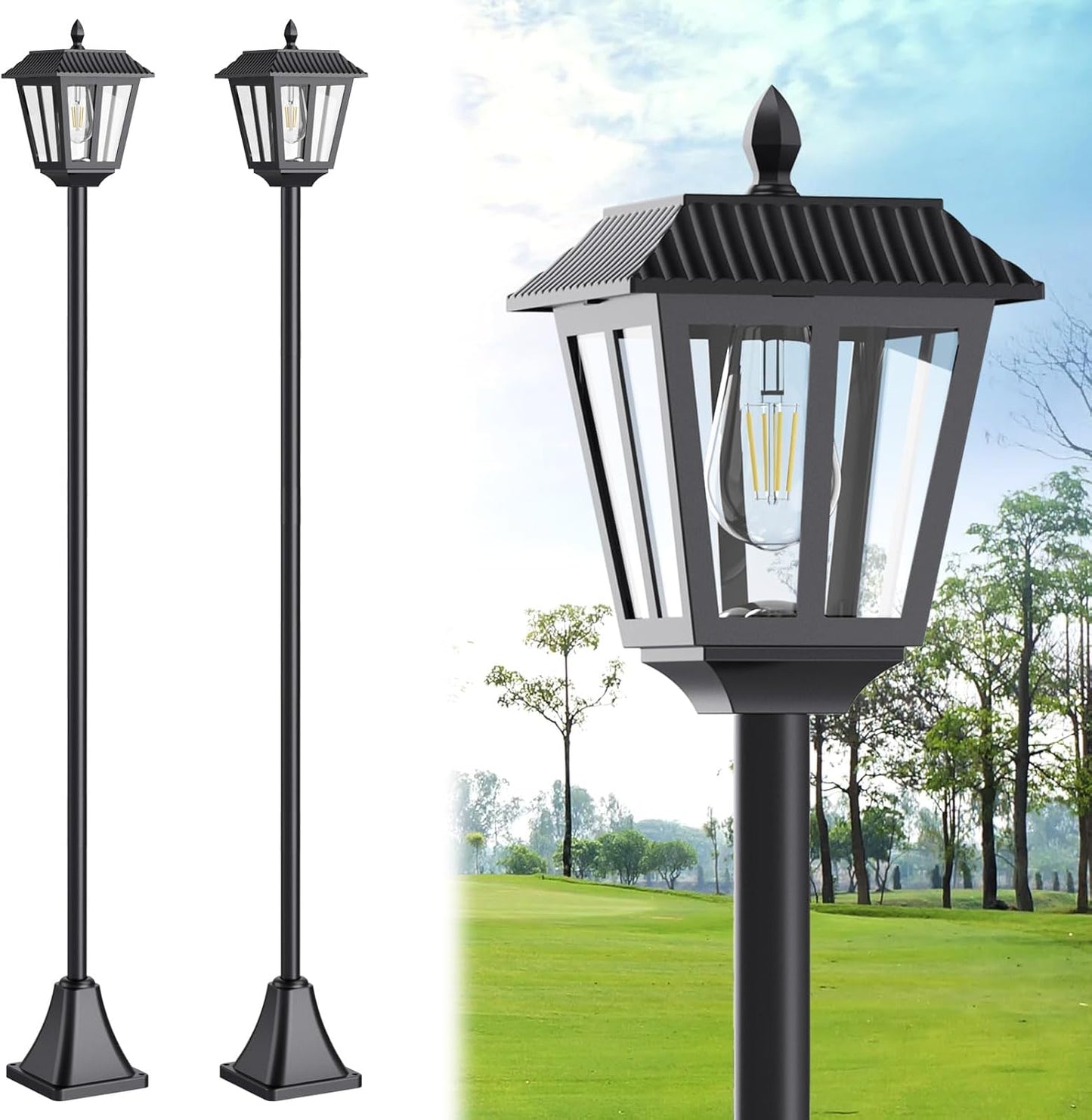 68 Solar Lamp Post Light Outdoor for Yard Garden Patio Lawn