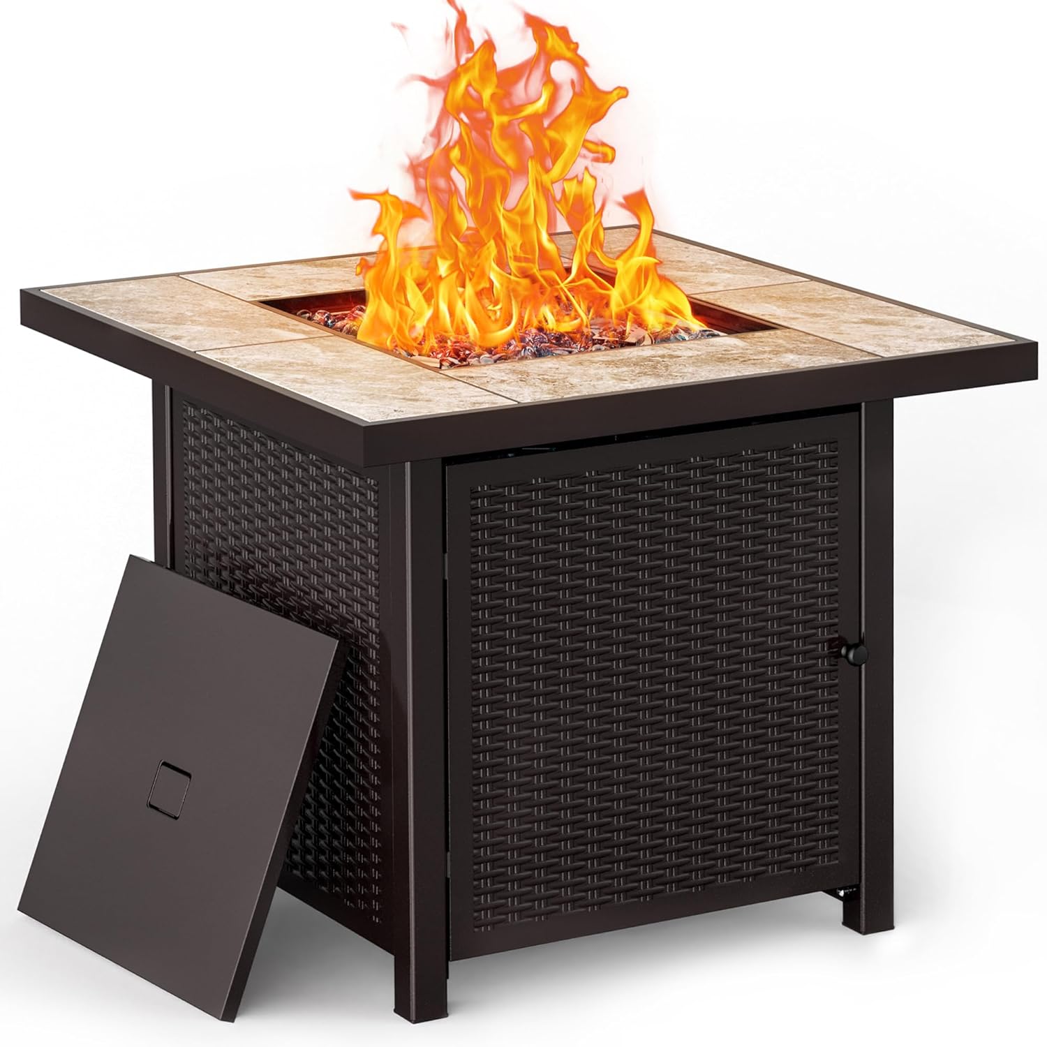 BALI OUTDOORS 32 inch Propane Gas Fire Pit Table for Outdoors