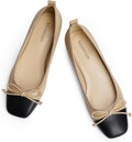 Ballet Flats with Bow for Women - Square Toe Slip On Dressy