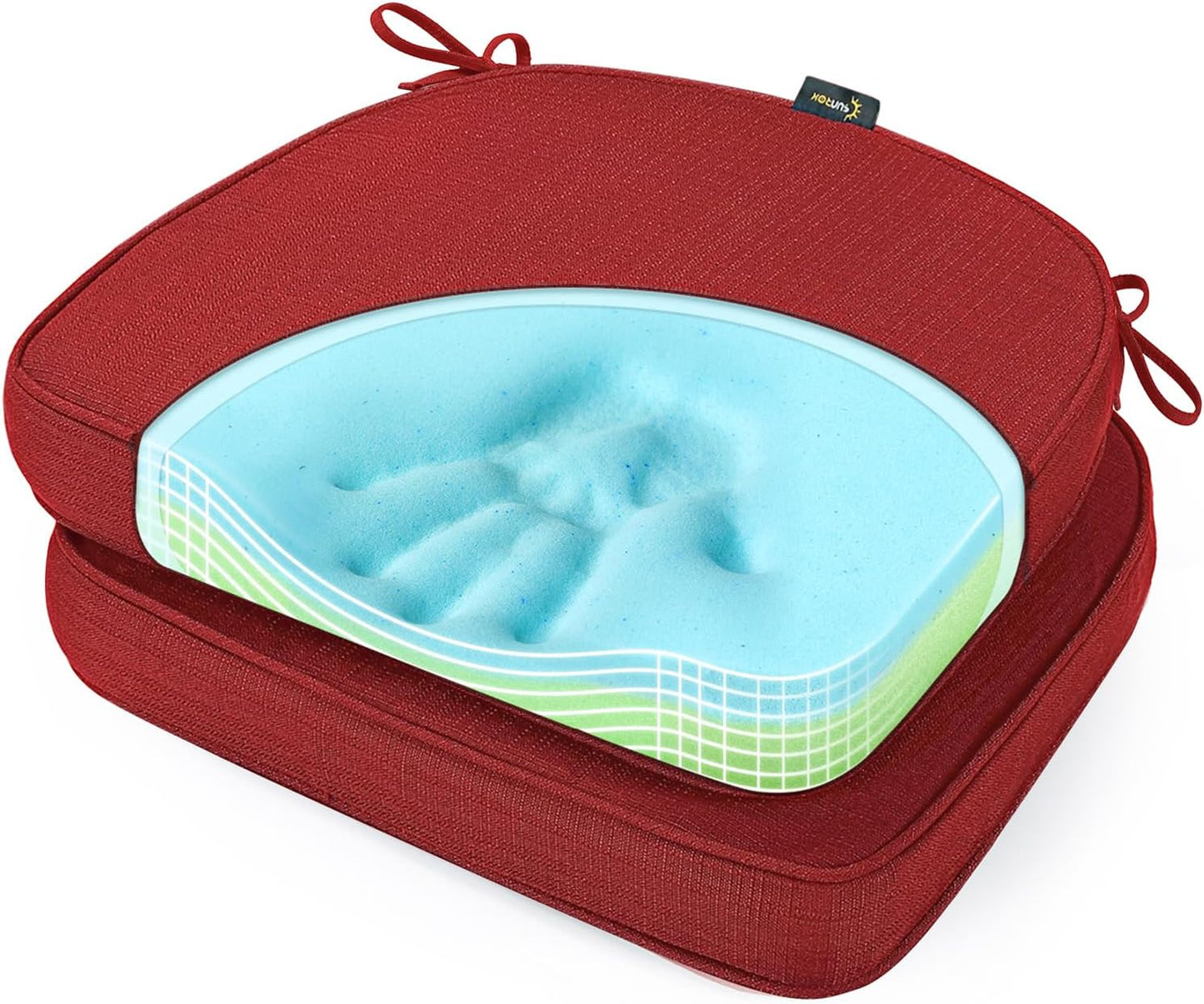 SUNROX Gel Memory Foam Chair Cushions for Indoor and Outdoor Use