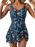 One Piece Swim Dress Swimsuits for Women Tummy Control (Style 5D63)
