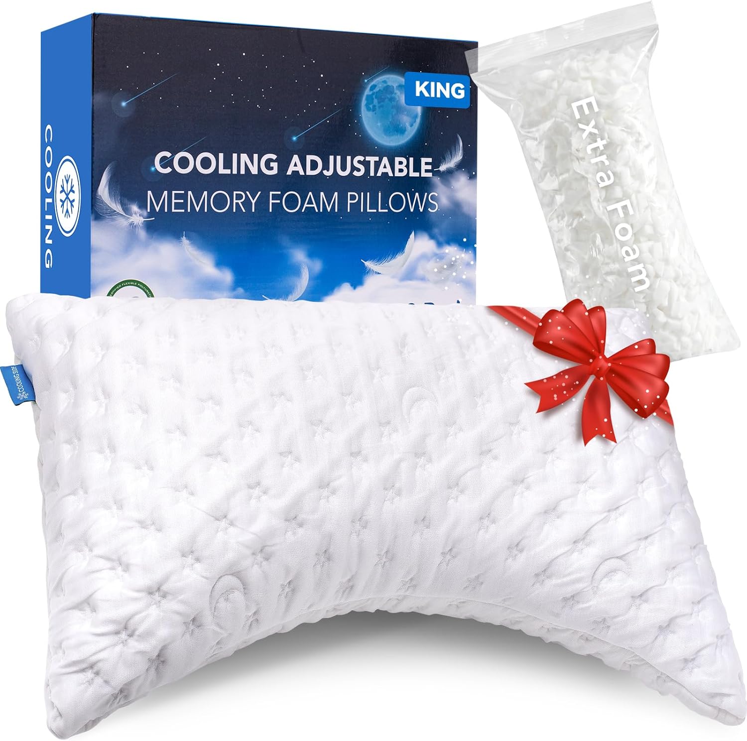 Cooling Side Sleeper Pillow for Neck and Shoulder Pain Relief