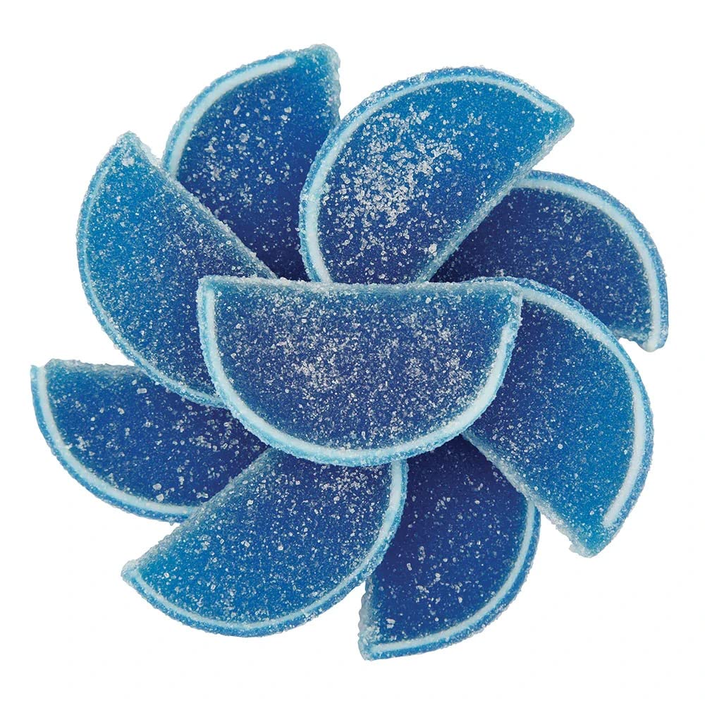 Delicious Blue Raspberry Fruit Slices Jelly Candy - 3 Pound Bulk
