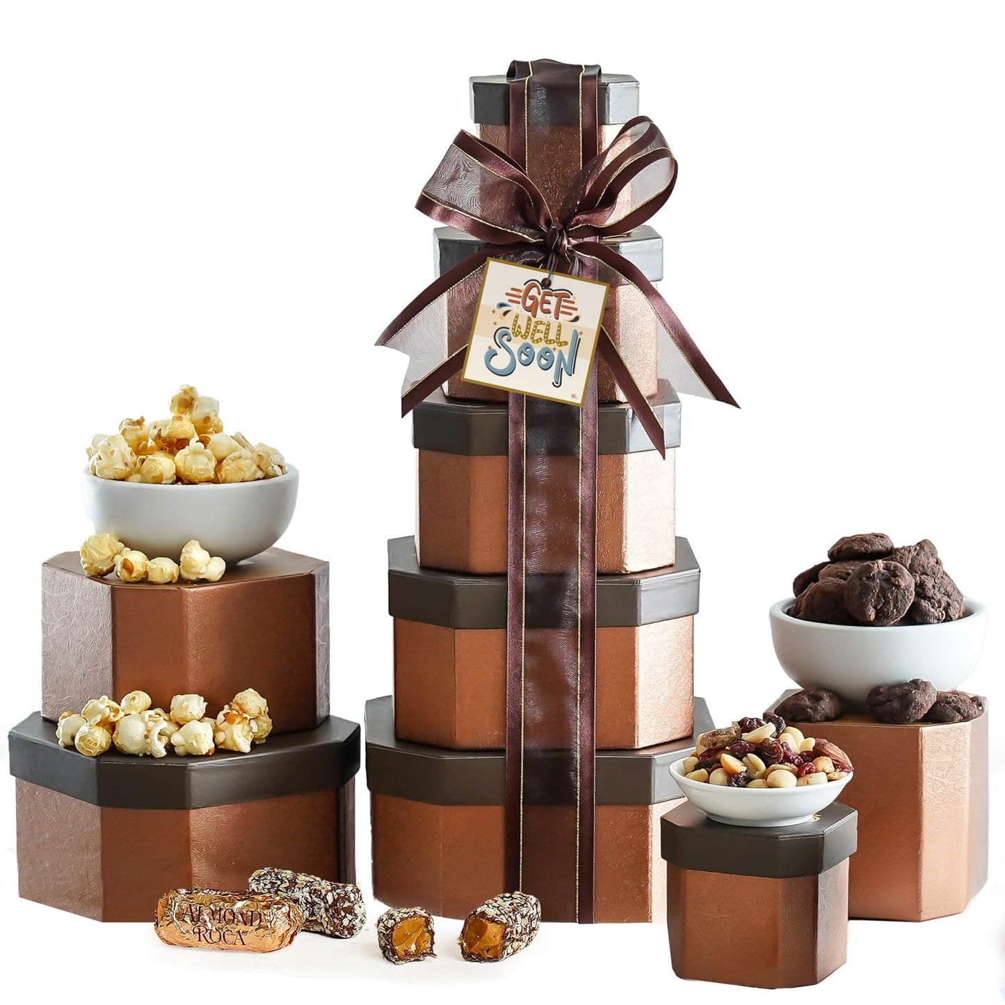 Get Well Basket Tower Care Package with Gourmet Snacks for Everyone