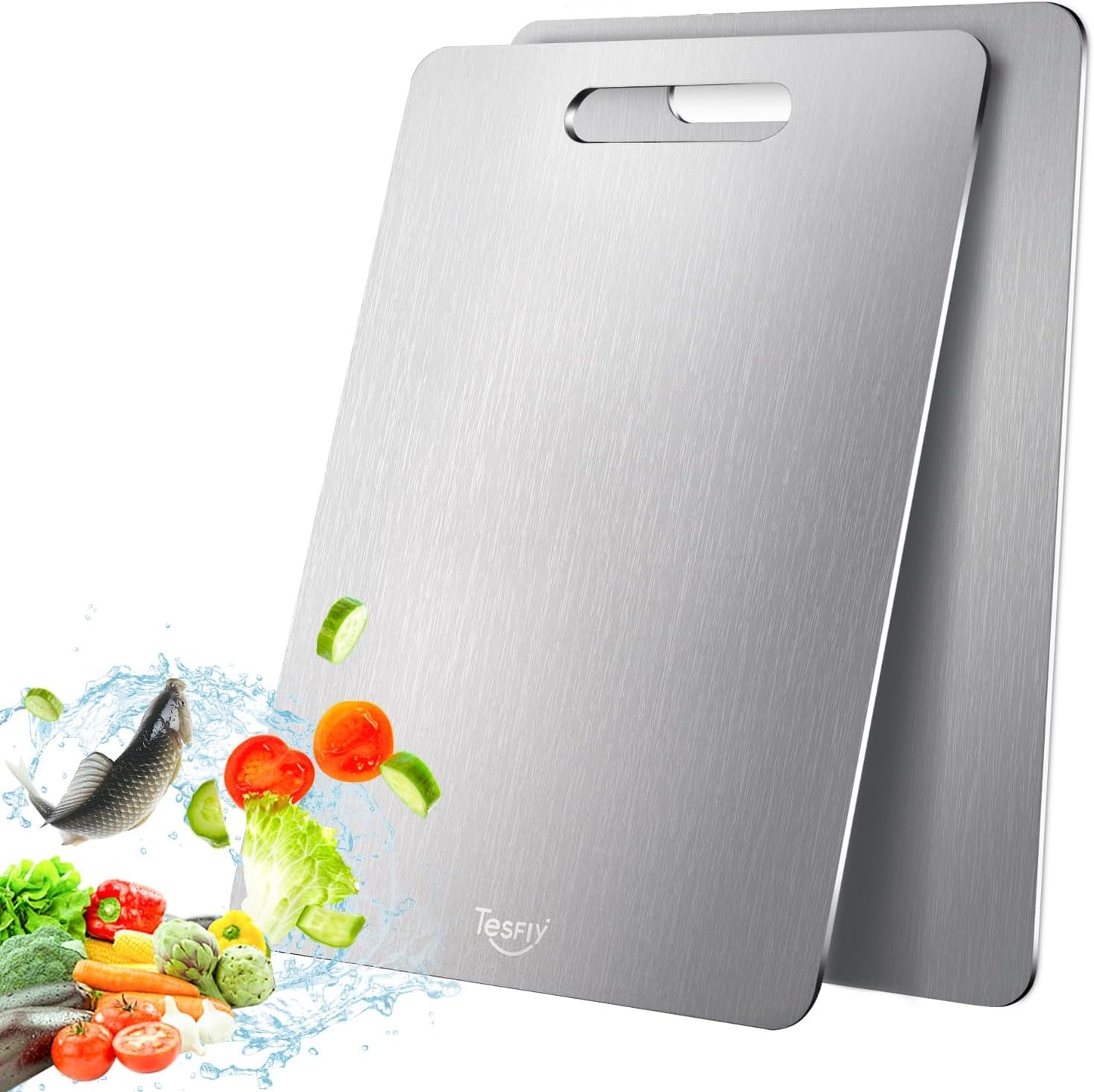 2 Pack Titanium Cutting Board - Durable and Easy to Clean