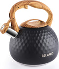 Tea Kettle for Stovetop 2.7 Quart Matte Black - Whistling, Cool-Handle