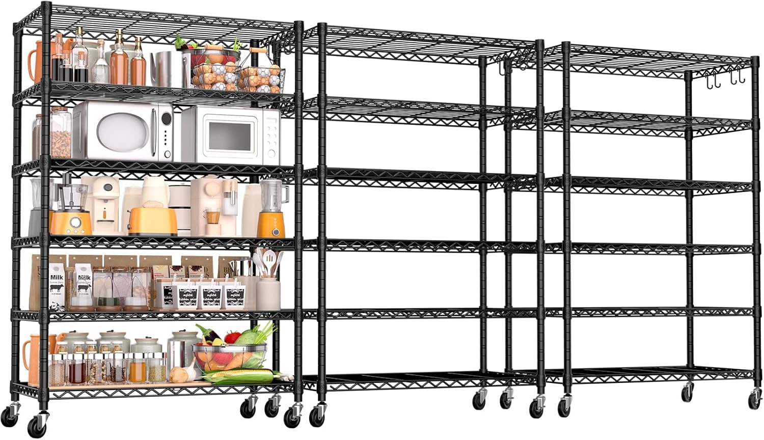 Heavy Duty 6 Tier Wire Shelving with Wheels for Versatile Storage