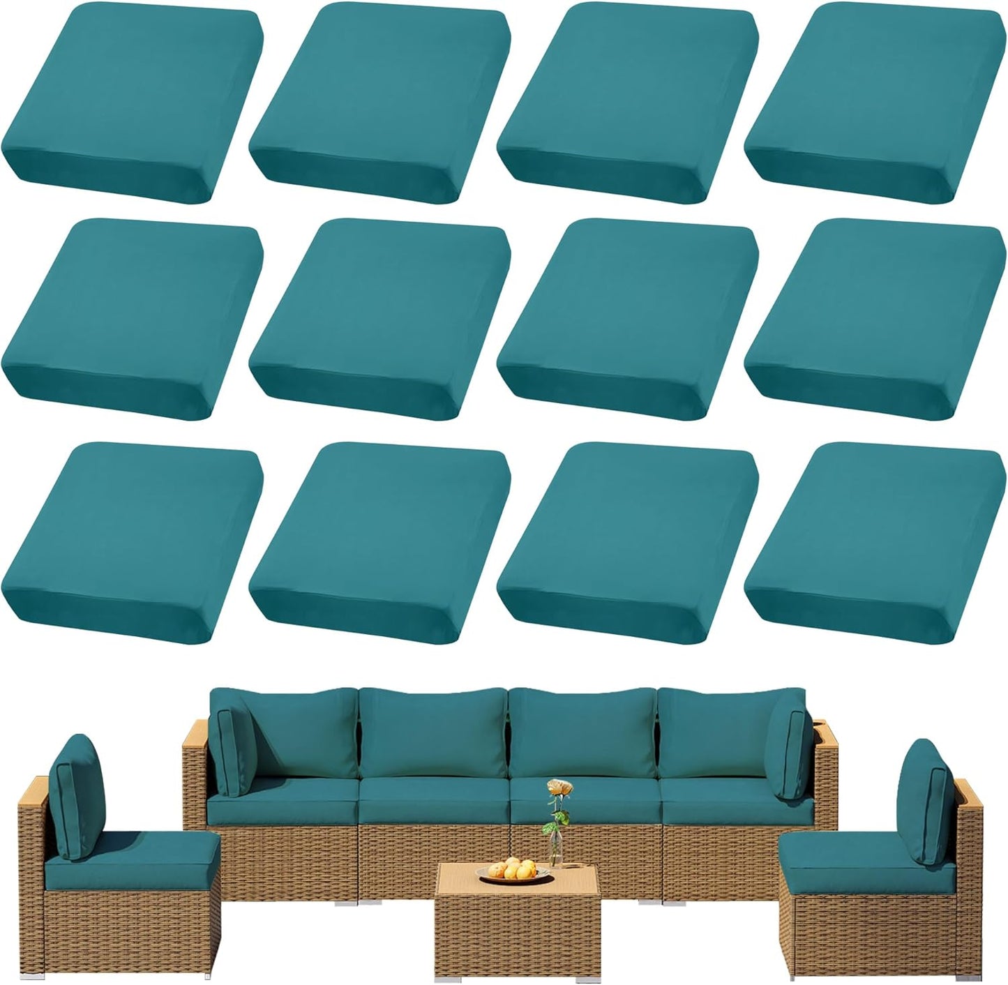 12Pcs Waterproof Outdoor Cushion Covers for Stylish Patios