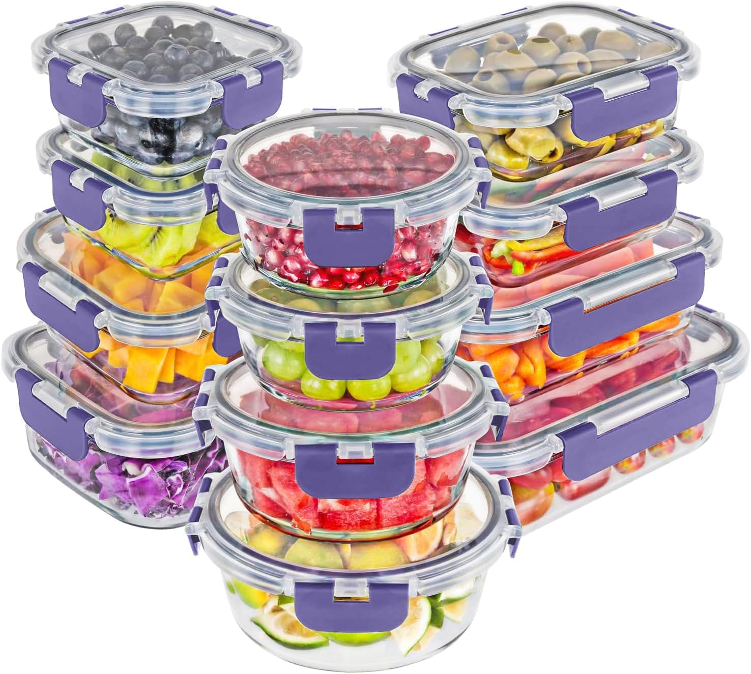Magic Mill Glass Storage Containers Set for Meal Prep & More
