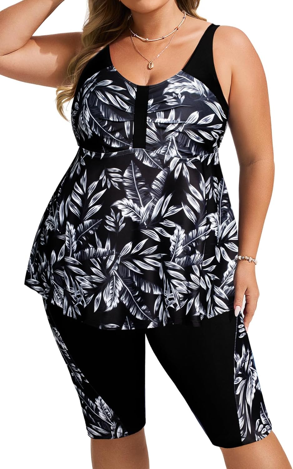 Hanna Nikole Women's Plus Size Tankini Swimsuits for Comfort