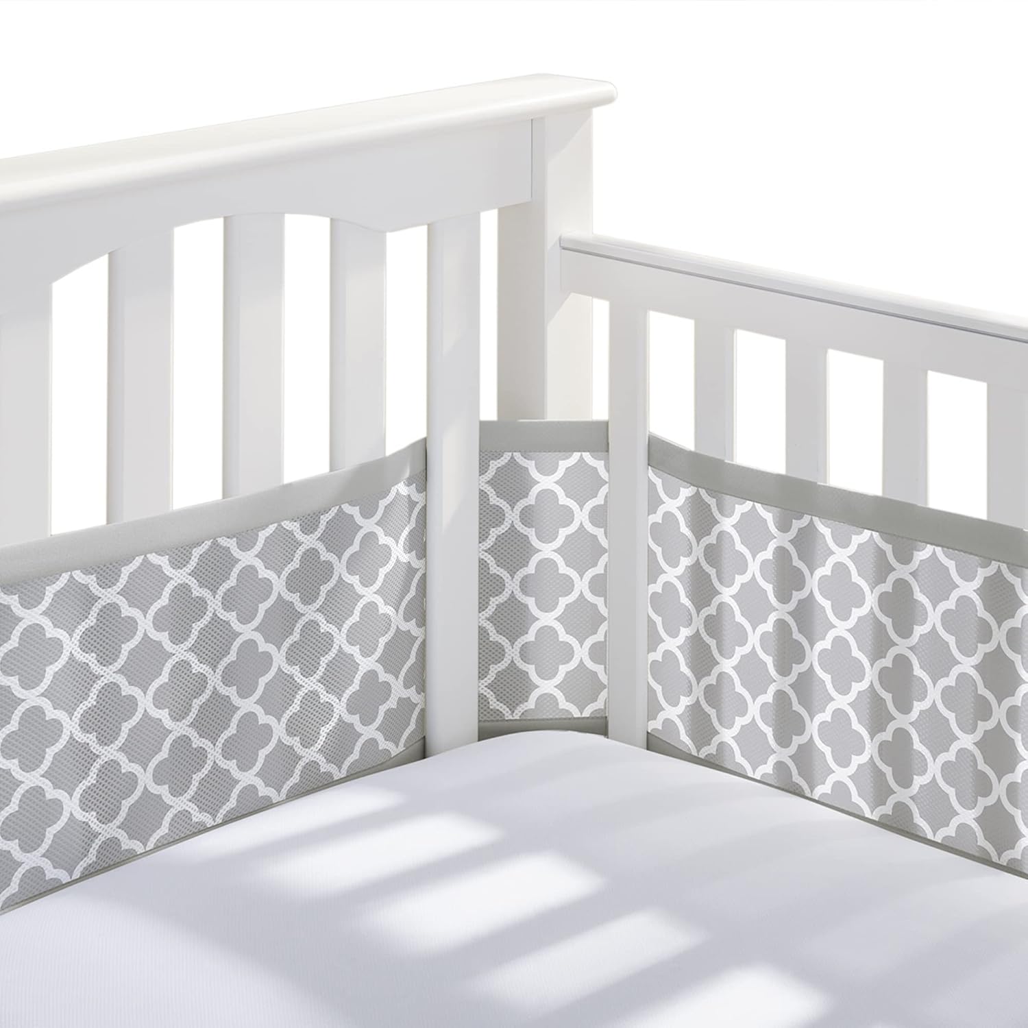BreathableBaby Breathable Mesh Liner for Full-Size Cribs, Gray
