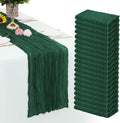 Emerald Green Cheesecloth Table Runner 20 Pack - Rustic Sheer Decor