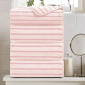 4 Piece Pink Cabana Stripe Large Bath Towels 35in x 70in - Oversized