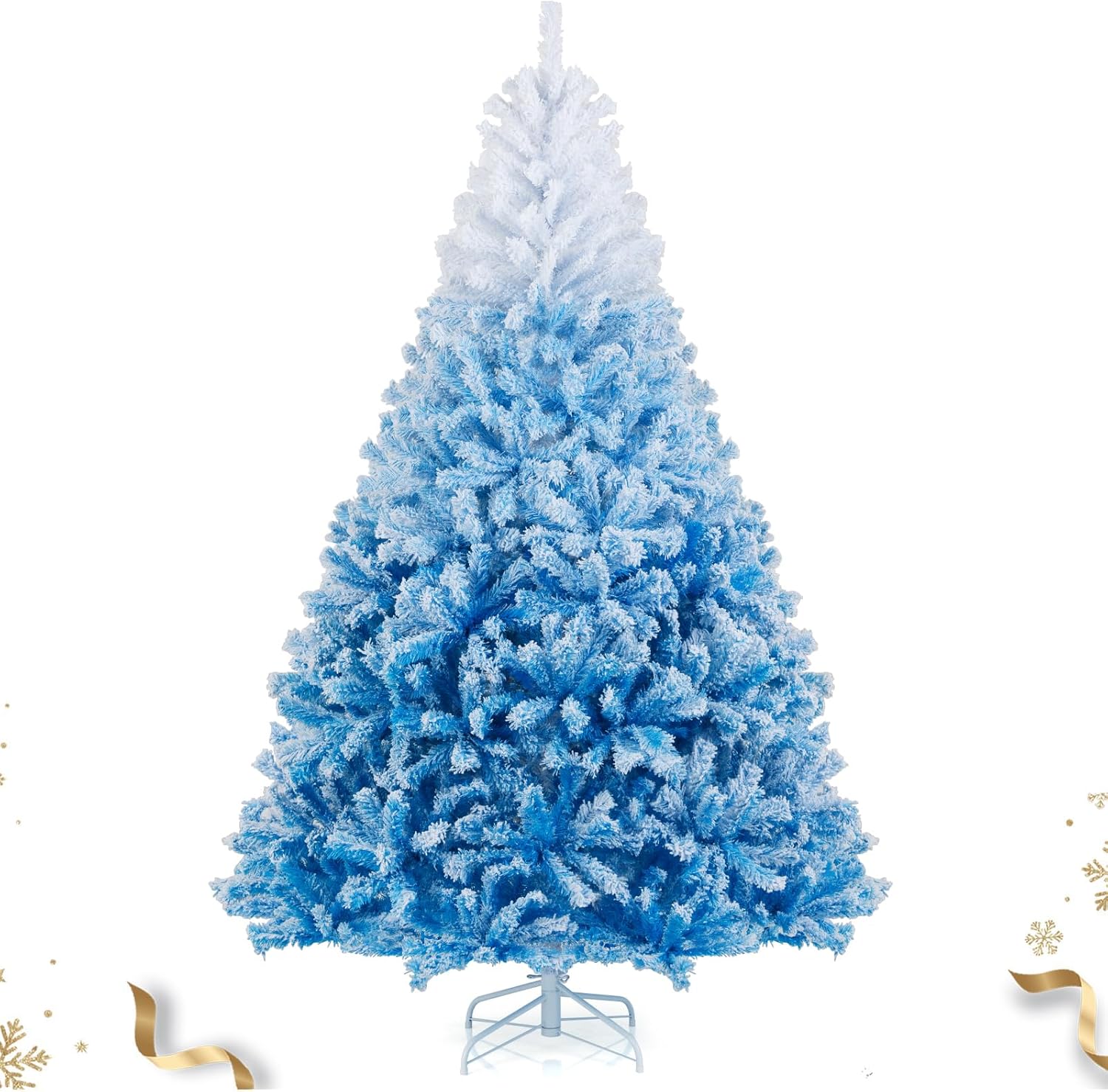 7 FT Flocked Christmas Tree with 1264 Branch Tips for Holidays
