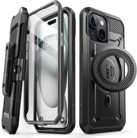 SUPCASE iPhone 15 Plus Case with Stand and Military-Grade Protection