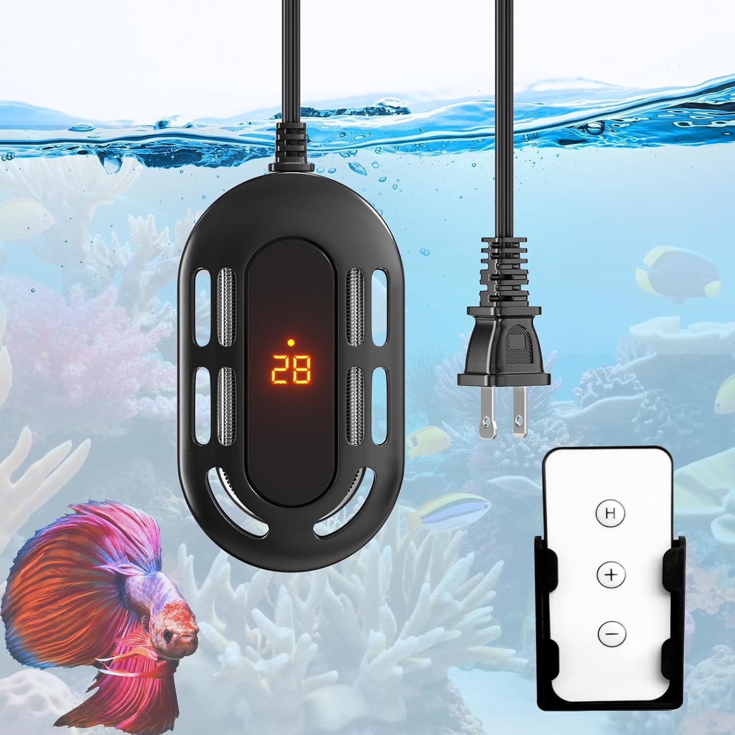 TobeBright 100W Mini Heater - Precise Temp Control for 10-20 Gal Tanks
